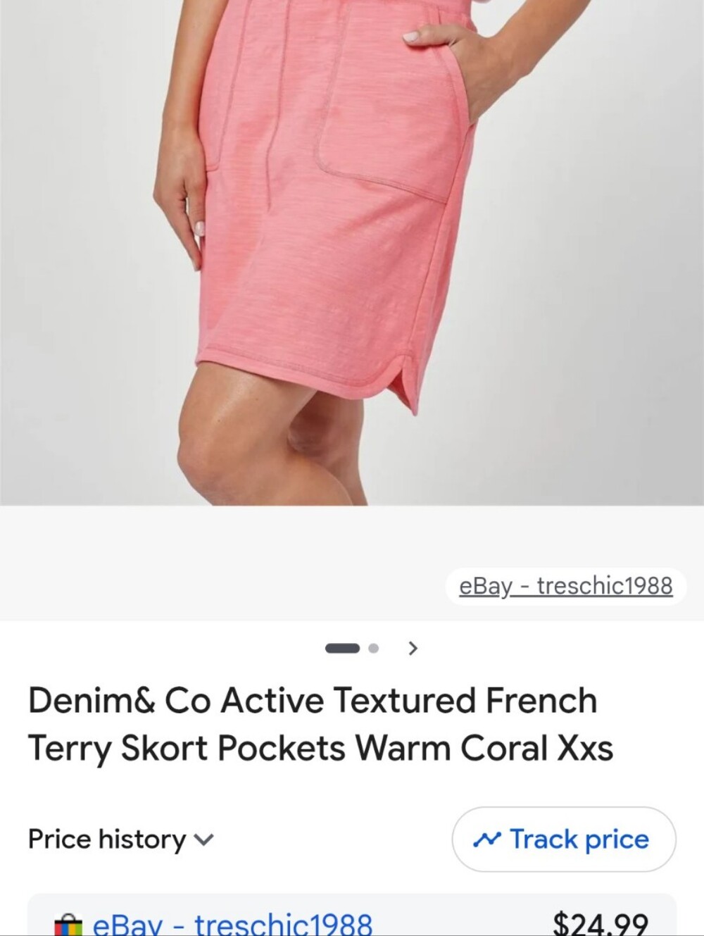 D&Co Women's Large Coral A-Line Pocket Skort